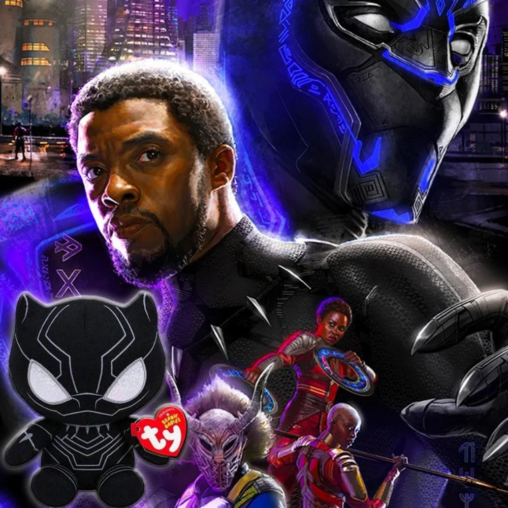 Ty Marvel Beanie Babies BLACK PANTHER NEW